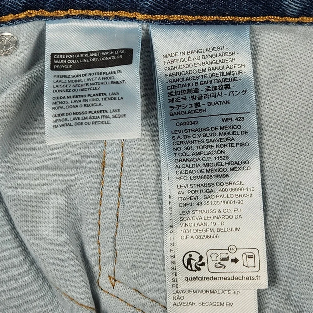 Levis 505 Jeans Mens 36x32 Blue‎ Mid Rise Regular Fit Straight Leg NEW